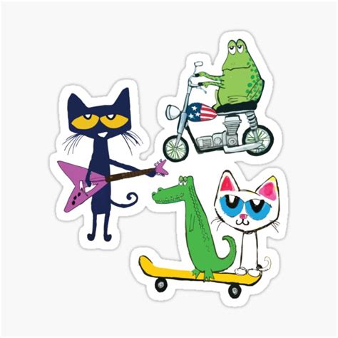 Having Fun With Friends Pete The Cat Sticker For Sale By Ferdawss