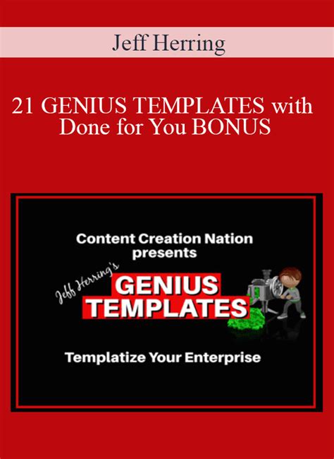 Jeff Herring 21 Genius Templates With Done For You Bonus Imcourse