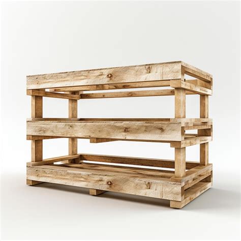 Wooden Pallet Isolated On A White Background 3d Render Premium Ai