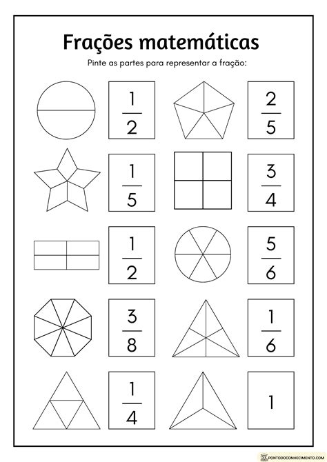 Atividades De Frações Com Imagens Ponto Do Conhecimento