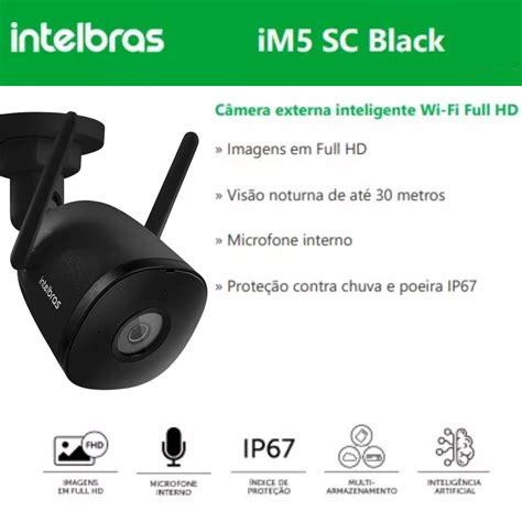 C Mera Inteligente Intelbras Im Sc Full Hd Wifi Externa Preto