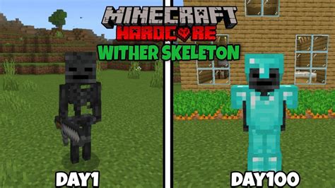 I Survived 100 Days As A Wither Skeleton In Hardcore Minecraft Youtube