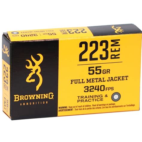 Browning 223 Remington Ammo 55 Grain Full Metal Jacket Ammo Deals