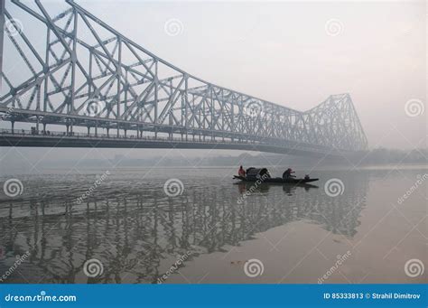 Kolkata Howrah Bridge at Sunrise Stock Image - Image of holy, kolkata ...