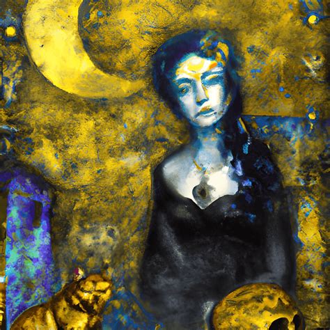Dark Blue Goth Woman Oil Painting · Creative Fabrica