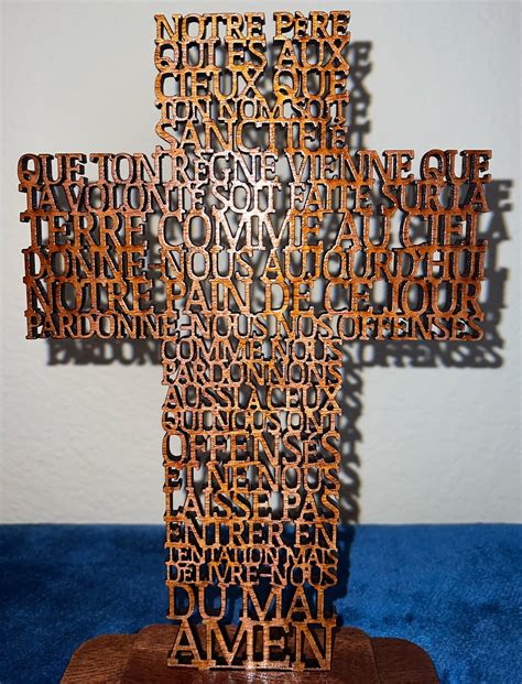 Our Father Lord S Prayer Cross In Multiple Languages Protestant And Catholic Versions Etsy