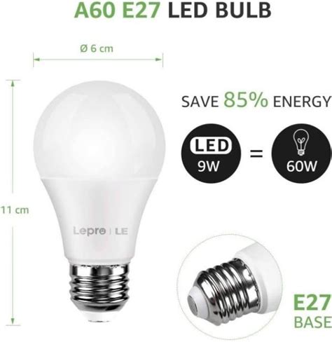 Lepro Wifi Smart Rgb Led Bulb E W Lm K K A Energy