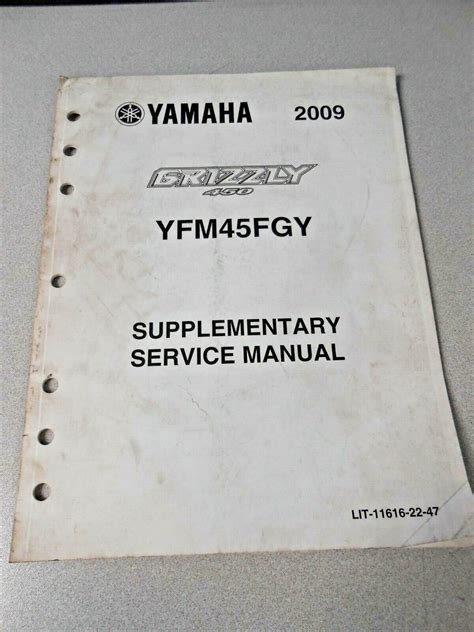 Oem Yamaha Factory Supplementary Service Manual 2009 Yfm45fgy Lit 11616 22 47 Ebay