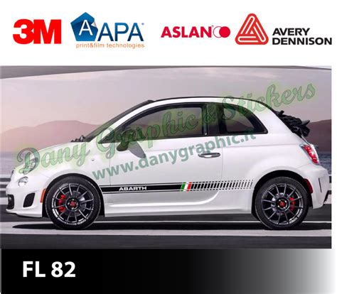 Fl Fasce Laterali Fiat Abarth Tricolore Dany Graphic Stickers