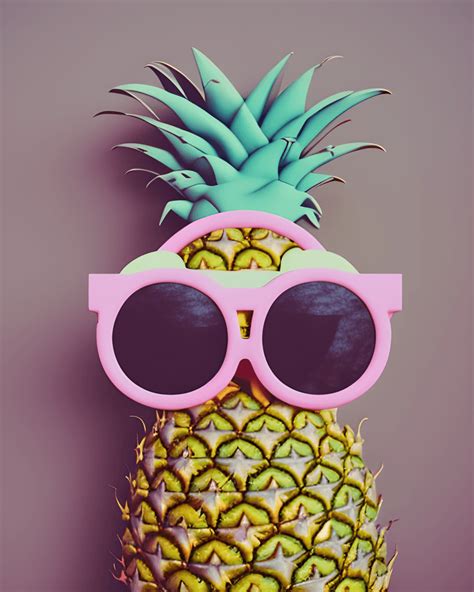 Cute Pineapple Wearing Sunglasses · Creative Fabrica