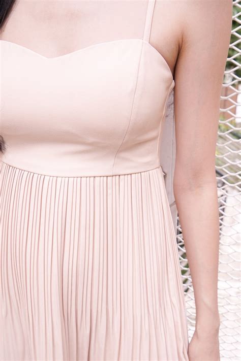 Gennie Mini Dress Romper In Nude Pink Mikayla