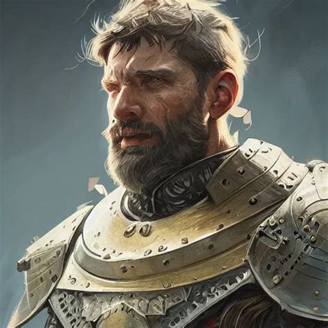 Portrait Of A Rugged Male Armored Paladin Dandd Fantasy Intricate