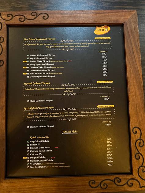 Menu At Biryani By Kilo Panchkula Panchkula