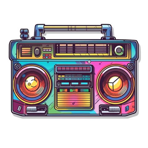 Un Boombox Colorido Con Una Cara Sonriente Ai Generativa Foto Premium