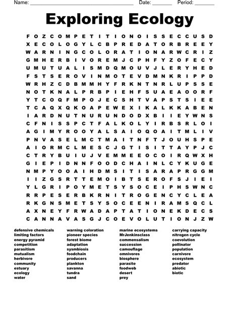 ECOLOGY Word Search WordMint