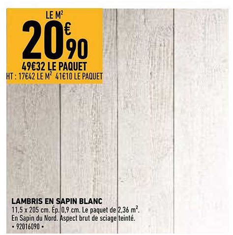 Promo Lambris En Sapin Blanc Chez Brico Cash ICatalogue Fr