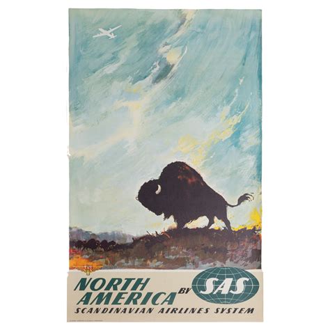 Nielsen Original Travel Poster South Africa Sas Airline Aviation