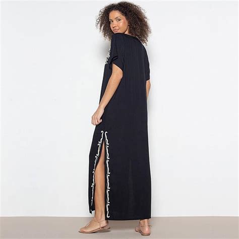 Cheap Edolynsa Embroidery Beach Cover Up Saida De Praia Swimsuit Women Bikini Cover Up Tunics