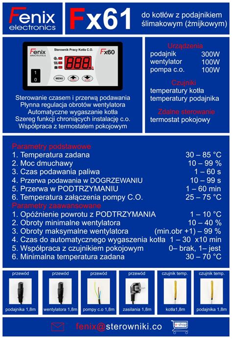 sterownik kotła pieca z podajnikiem żmijkowym ślimakowym ret Fenix