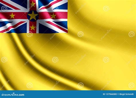 Ejemplo Realista De La Bandera De Niue Stock De Ilustraci N