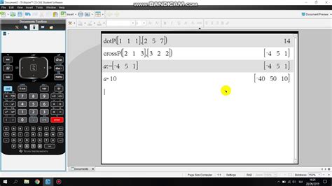 Ti Nspire Cx Cas Dotproduct Crossproduct Functions Explained Youtube