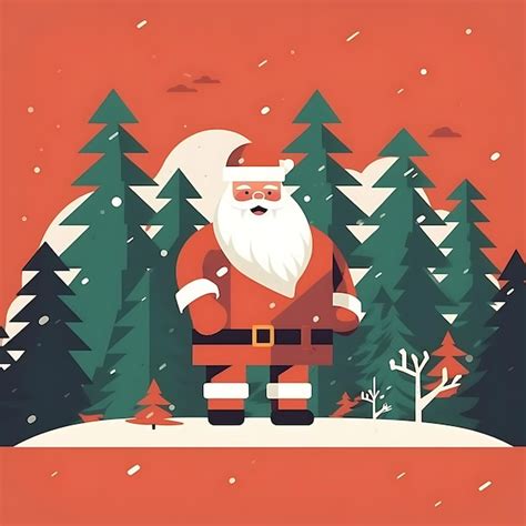 Premium AI Image Cute Santa Claus At Merry Christmas Retro American