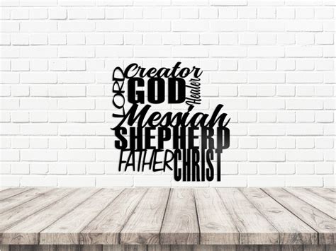 Names Of God Sign God Word Cloud Christian Home Decor Etsy