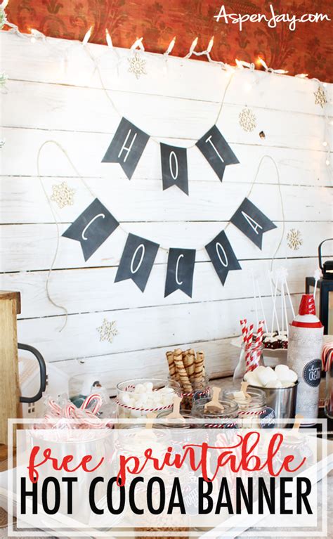 Hot Cocoa Banner Free Chalkboard Printable Aspen Jay