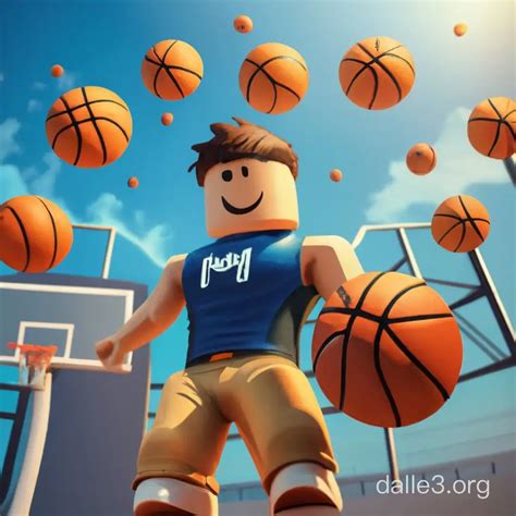 Roblox Avatar Slam Dunk with Basketball Hoop in Dynamic Action | Dalle3 AI