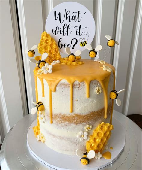 What Will It Bee Cake Bee Cakes Baby Reveal Cakes Gender Reveal Cake