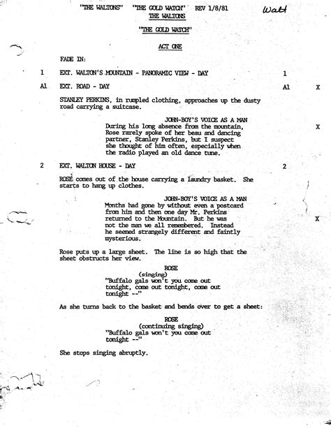 THE WALTONS Director TV Series Script Copy Jon Walmsley Jason Walton