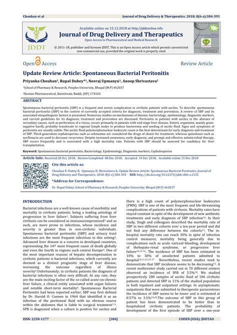 Pdf Update Review Article Spontaneous Bacterial Peritonitis