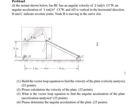 Solved Problemi At The Instant Shown Below Bar Bc Has An