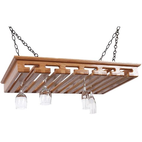 Hanging Wood Stemware Rack In Wine Glass Racks