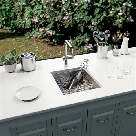 Modern Design Single Bowl Kitchen Sink Stainless Steel Square Bar