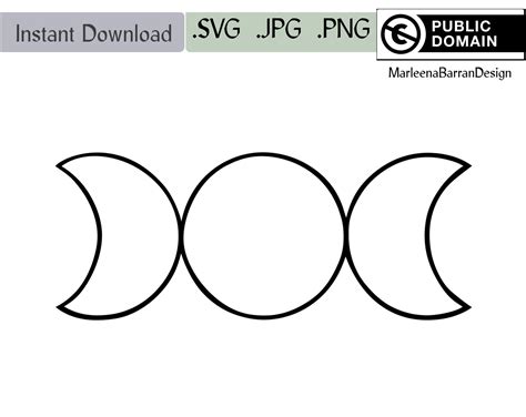 Geometrical Triple Moon Symbol. Instant Download Clipart SVG | Etsy