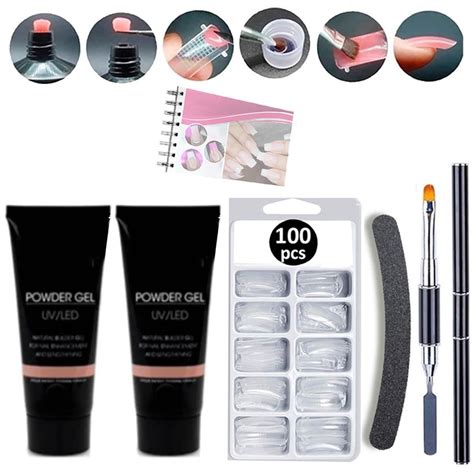 Kit Unha Polygel Poligel Molde F1 Unha Gel Liquido Monomer Submarino