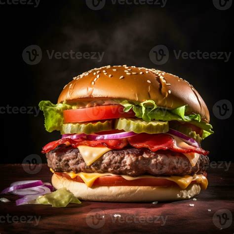 A Delicious American Classic The All American Hamburger 24908966 Stock