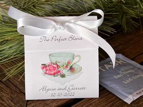 Bridal Shower Tea Favors Personalized Tea Bag For Wedding Shower Tea Party Luncheon The Perfect