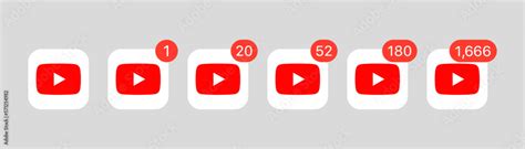 Youtube App Logo Notification Counter Social Media Button Icon Youtube