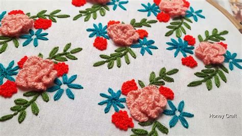 Hand Embroidery All Over Design For Dress Youtube