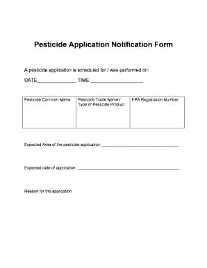 Fillable Online Ipmnet Pesticide Application Notification Form