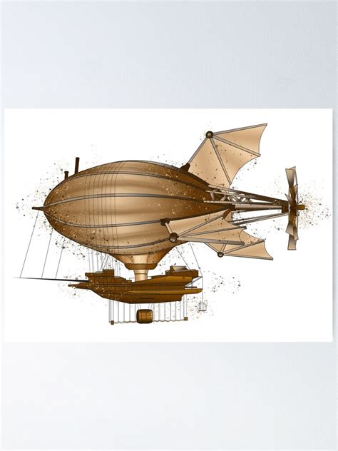 "Steampunk airship" Poster for Sale by Aostart | Redbubble