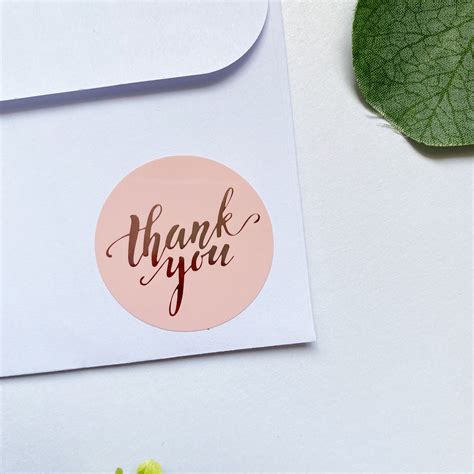 100pc Rose Gold Foil Thank You Stickers For Wedding Or Small Etsy