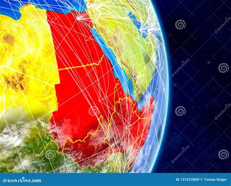 Northeast Africa On Planet Earth With Networks Extremely Detailed