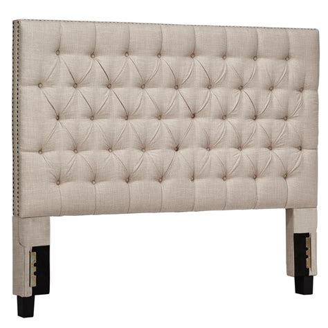 Homesullivan Lincoln Park Button Tufted Beige Queen Headboard 40e318bq 1bl The Home Depot