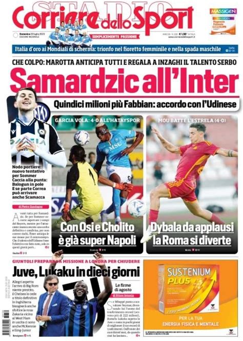 Capa Corriere Dello Sport 30 Julho 2023 Capasjornais Pt