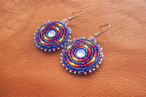 Native American Beaded Earrings Summer Skies Beaded Earrings