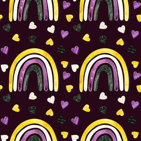 Premium Vector Nonbinary Pride Seamless Pattern Lgbt Pride Month