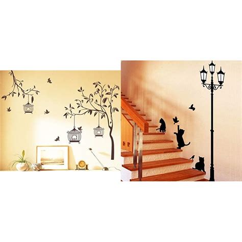 Decals Design Tree With Birds And Cages Wall Sticker Deep Cool